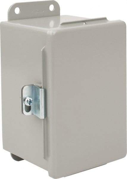 nVent Hoffman - Steel Junction Box Enclosure Hinge Flat Cover - NEMA 12, 13, 4" Wide x 6" High x 4" Deep - Americas Industrial Supply