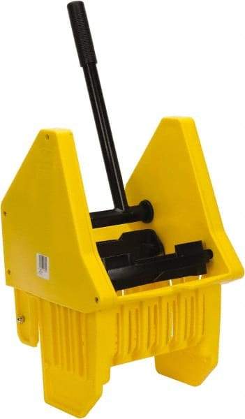 PRO-SOURCE - 32 Qt Plastic Wringer - 11-1/2" Long x 17" High x 12-1/2" Wide, Yellow, Steel Handle - Americas Industrial Supply