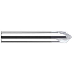 Harvey Tool - 1/8" Diam 90°/90° 3-Flute Single End Solid Carbide Chamfer Mill - Exact Industrial Supply