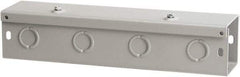 nVent Hoffman - 6" High x 6" Wide x 48" Long, Screw Mount Solid Wall Wire Duct - Gray, 15 Knockouts, Hinged Cover, Steel - Americas Industrial Supply