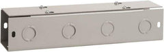 nVent Hoffman - 4" High x 4" Wide x 60" Long, Screw Mount Solid Wall Wire Duct - Gray, 19 Knockouts, Flat Cover, Steel - Americas Industrial Supply