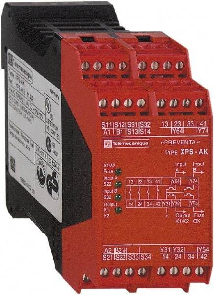 Square D - 120 VAC & 24 VDC, 5 VA Power Rating, Standard Electromechanical & Solid State Screw General Purpose Relay - 6 Amp at 24 VDC, 1NC/4SS (Auxiliary) & 3NO - Americas Industrial Supply