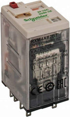 Square D - 14 Pins, 1.2 VA Power Rating, Ice Cube Electromechanical Plug-in General Purpose Relay - 6 Amp at 277 VAC, 4PDT, 24 VAC, 21mm Wide x 40mm High x 27mm Deep - Americas Industrial Supply