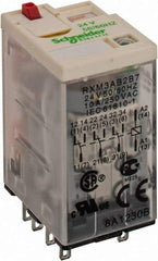 Square D - 11 Pins, 1.2 VA Power Rating, Ice Cube Electromechanical Plug-in General Purpose Relay - 10 Amp at 277 VAC, 3PDT, 24 VAC, 21mm Wide x 40mm High x 27mm Deep - Americas Industrial Supply