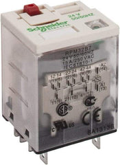 Square D - 11 Pins, 1.7 VA Power Rating, Ice Cube Electromechanical Plug-in General Purpose Relay - 15 Amp at 250 VAC, 3PDT, 24 VAC, 31mm Wide x 39mm High x 27mm Deep - Americas Industrial Supply