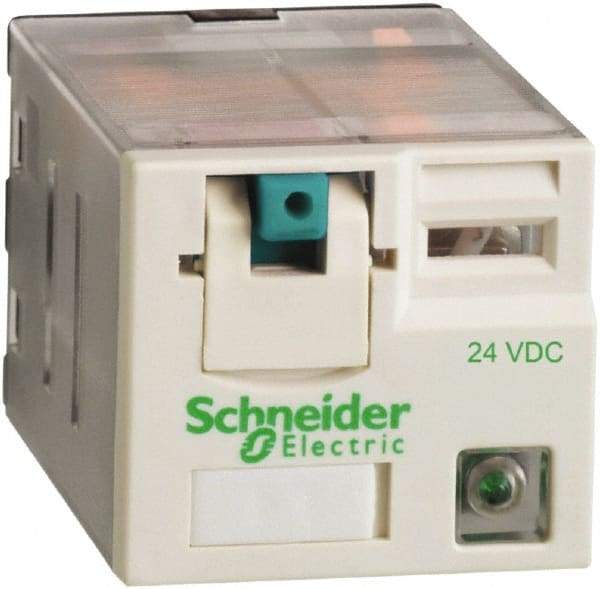 Square D - 11 Pins, Ice Cube Electromechanical Plug-in General Purpose Relay - 15 Amp at 277 V, 3PDT, 24 VDC, 31mm Wide x 39mm High x 27mm Deep - Americas Industrial Supply