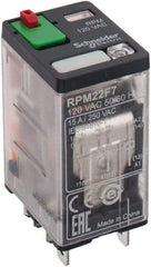 Square D - 8 Pins, 1.1 VA Power Rating, Ice Cube Electromechanical Plug-in General Purpose Relay - 15 Amp at 250 VAC, DPDT, 120 VAC, 21mm Wide x 39mm High x 27mm Deep - Americas Industrial Supply