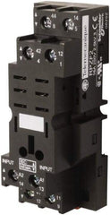 Square D - 8 Pins, 250 Volt, 16 Amp, DPDT, Ice Cube Relay Socket - DIN Rail Mount, Screw Panel Mount, Screw Clamp Terminal - Americas Industrial Supply