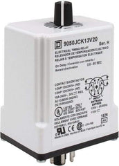 Square D - 8 Pin, 1 min Delay, Multiple Range DPDT Time Delay Relay - 10 Contact Amp, 110 VDC & 120 VAC - Americas Industrial Supply