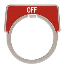 Square D - Half Round, Aluminum Legend Plate - Off - Red Background, White Letters, 1.18 Inch Hole Diameter - Americas Industrial Supply