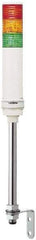 Square D - Red, Green & Orange LED Flashing & Steady Stackable Tower Light with Buzzer - 70 to 85 dB, Tube Mount, IP23 (Vertical Surface), IP54 (Flat Surface), 24 VAC/VDC, 14 to 122°F - Americas Industrial Supply