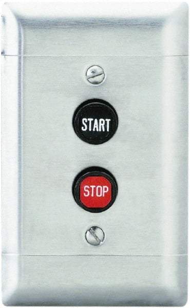 Schneider Electric - 2 Operator, Flush Pushbutton Control Station - Start-Stop (Legend), Momentary Switch, NO/NC Contact, NEMA 1 - Americas Industrial Supply