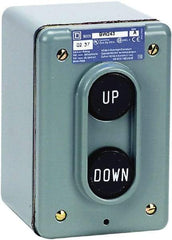 Schneider Electric - 2 Operator, Pushbutton Pendant Control Station - Up-Down (Legend), Maintained Switch, 2NO Contact, NEMA 4 - Americas Industrial Supply