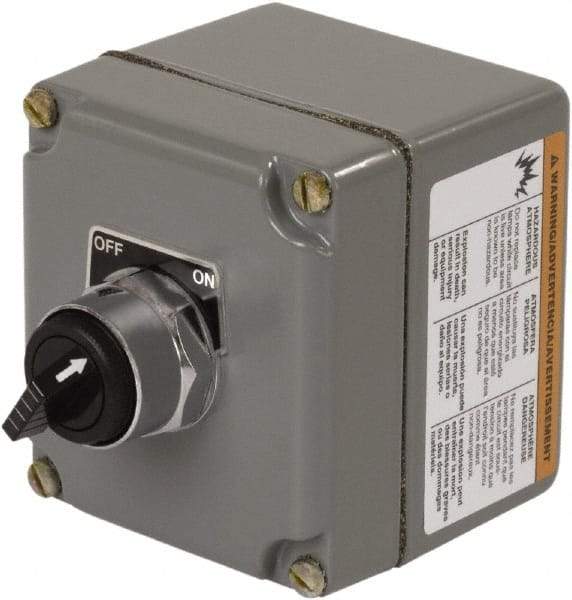 Square D - 30mm, 1 Operator, Knob Operated, Selector Switch Control Station with Off, On Legend - NO/NC Contact, Maintained (MA), 600 VAC, 10 Amp - Americas Industrial Supply