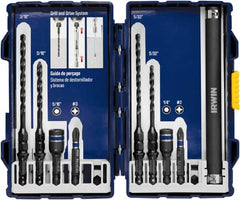 Irwin - 5/32 to 3/16", Oxide Finish, Carbide-Tipped Hammer Drill Bit Set - Americas Industrial Supply