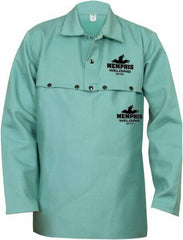 MCR Safety - Size S, Flame Resistant, Cape Sleeves & Bib - Cotton, 14 oz, Green - Americas Industrial Supply