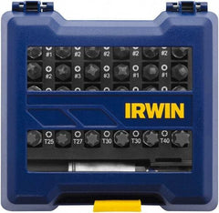 Irwin - 31 Piece, Phillips, Square, Torx Handle, Insert Bit Set - #1 to #3 - Americas Industrial Supply