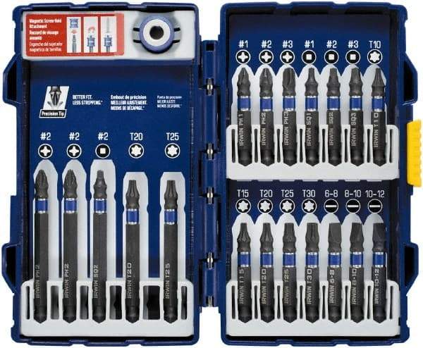 Irwin - 20 Piece, Phillips, Square, Torx, Slotted Handle, Drive Set - #1 to #3 - Americas Industrial Supply