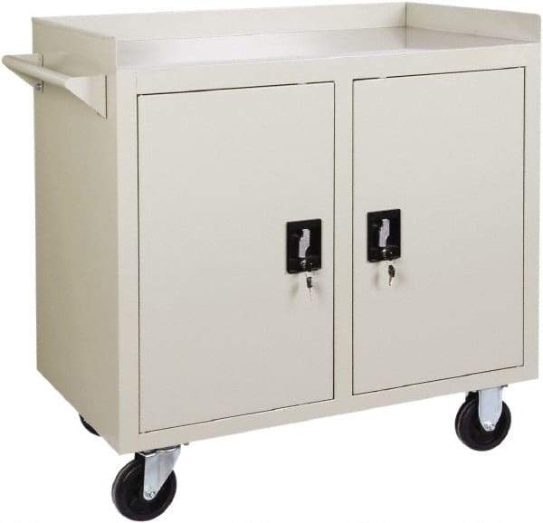 Value Collection - 1,000 Lb Capacity, 2 Shelf, 1 Drawer, 2 Door Mobile Cabinet - 36" Wide x 22" Deep x 38.19" High, Steel, Putty - Americas Industrial Supply