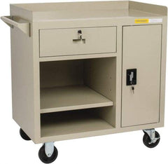Value Collection - 1,000 Lb Capacity, 2 Shelf, 1 Drawer, 1 Door Mobile Cabinet - 36" Wide x 22" Deep x 38.19" High, Steel, Putty - Americas Industrial Supply