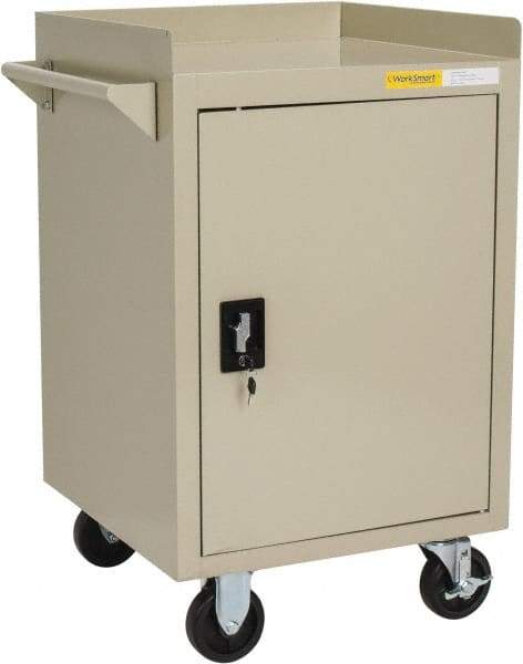 Value Collection - 600 Lb Capacity, 1 Shelf, 1 Drawer, 1 Door Mobile Bench - 23" Wide x 22" Deep x 38.19" High, Steel, Putty - Americas Industrial Supply