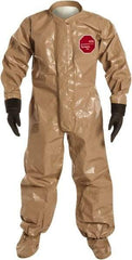 Dupont - Size XL, Tan, Chemical, Disposable Encapsulated Suit - Attached Hood, Elastic Ankle, Elastic Wrist - Americas Industrial Supply
