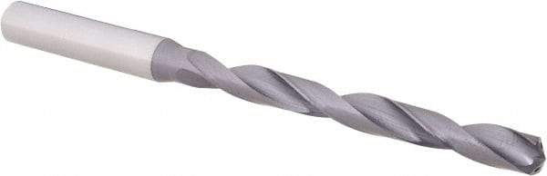 OSG - Letter F, 140° Point, Spiral Flute, Solid Carbide Taper Length Drill Bit - WD1 Finish, 66mm Flute Length, 106mm OAL, Series HP258 - Americas Industrial Supply