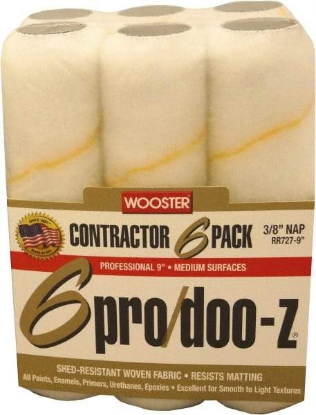 Wooster Brush - 3/8" Nap, 9" Wide Paint Roller - Medium Texture, Woven - Americas Industrial Supply