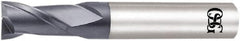 OSG - 1.4mm, 2.1mm LOC, 4mm Shank Diam, 45mm OAL, 2 Flute, Solid Carbide Square End Mill - Single End, WXL Finish, Spiral Flute, 30° Helix, Centercutting, Right Hand Cut, Right Hand Flute, Series 3720 - Americas Industrial Supply