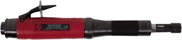 Chicago Pneumatic - 1/4" Collet, Straight Handle, Air Extended Length Die Grinder - 12,000 RPM, Rear Exhaust, 33.9 CFM, 1.2 hp, 90 psi, 9.5mm Inlet - Americas Industrial Supply