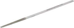 Strauss - 6.69" OAL Medium Flat Needle Diamond File - 0.157" Wide x 0.09" Thick, 1.97 LOC, Gray, 126 Grit - Americas Industrial Supply