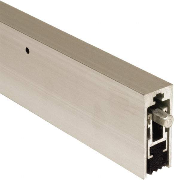 National Guard Products - 0.6667" Back Strip Brush Width, Aluminum Automatic Door Bottom Sweep - 1" Bristle Length, Neoprene, 2" OAL, 2" High, Anodized Alum Coated - Americas Industrial Supply