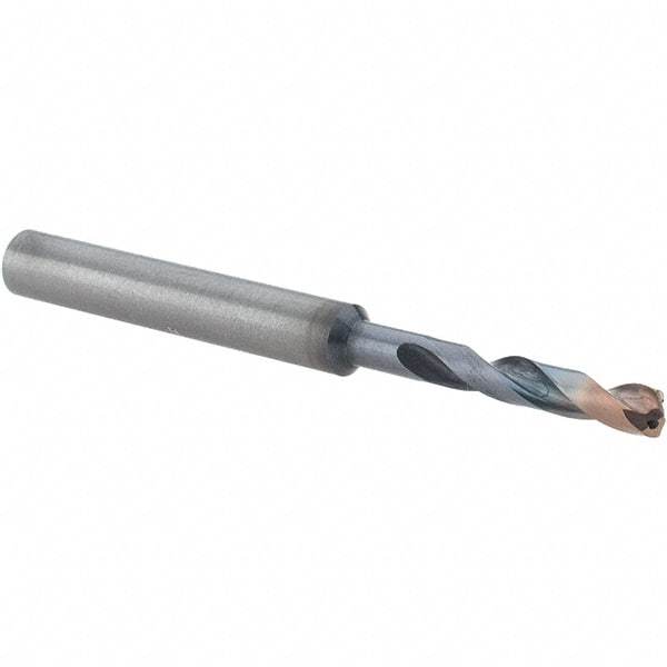 Walter-Titex - 3.9mm 140° Spiral Flute Solid Carbide Screw Machine Drill Bit - Double Coating Finish, Right Hand Cut, 24mm Flute Length, 66mm OAL, X-treme Plus Point, Straight Shank, Through Coolant - Americas Industrial Supply
