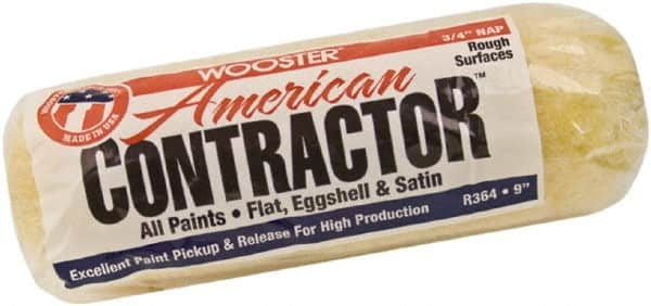 Wooster Brush - 3/4" Nap, 9" Wide Paint Roller - Rough Texture, Synthetic Knit - Americas Industrial Supply