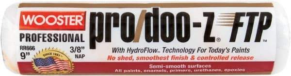 Wooster Brush - 3/8" Nap, 9" Wide Paint Roller - Medium Texture, Woven - Americas Industrial Supply