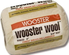 Wooster Brush - 3/4" Nap, 4" Wide Paint Roller - Rough Texture, Lambswool - Americas Industrial Supply
