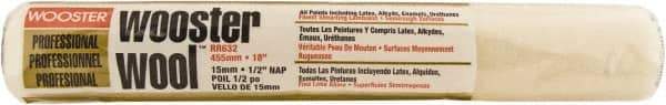 Wooster Brush - 1/2" Nap, 18" Wide Paint Roller - Semi-Rough Texture, Lambswool - Americas Industrial Supply