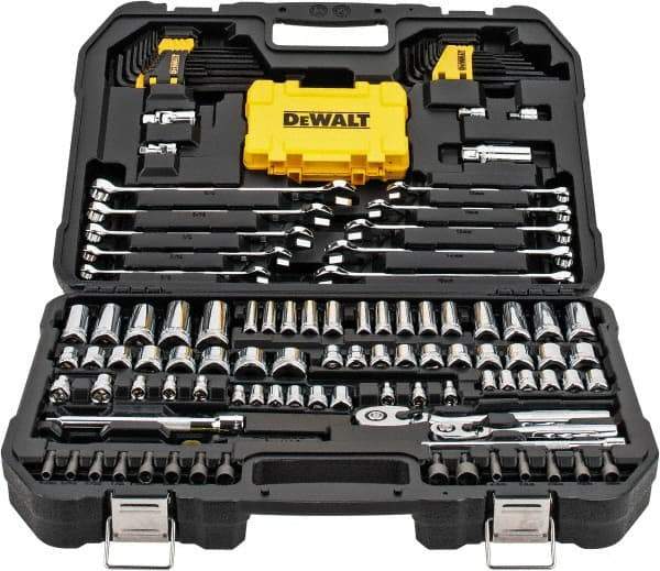 DeWALT - 142 Piece 1/4 & 3/8" Drive Mechanic's Tool Set - Comes in Blow Molded Case - Americas Industrial Supply