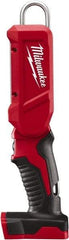 Milwaukee Tool - LED Bulb, 300 Lumens, Spotlight/Lantern Flashlight - Red Plastic Body, 18V Lithium-Ion Batteries Not Included - Americas Industrial Supply
