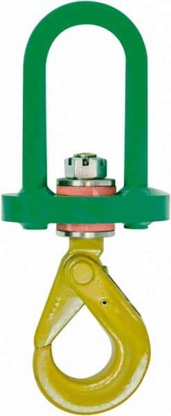 Machining & Welding - #5 Hook, 2 Ton Capacity, Alloy Steel Swivel Hoist Hook - 12-1/4" Long - Americas Industrial Supply