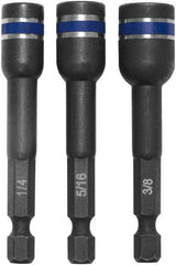 Irwin - 3 Piece, Magnetic Nutsetters Handle, Hex - 1/4 to 3/8" Hex - Americas Industrial Supply