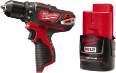 Milwaukee Tool - 12V 3/8" Pistol Grip Cordless Drill - Americas Industrial Supply