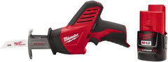 Milwaukee Tool - 12V, 0 to 3,000 SPM, Cordless Reciprocating Saw - 1/2" Stroke Length, 11" Saw Length, 1 Lithium-Ion Battery Included - Americas Industrial Supply