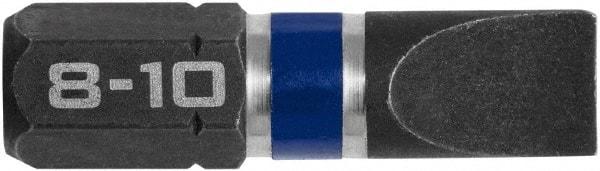 Irwin - 0.252" Slotted Screwdriver Bit - 1/4" Hex Drive, 1" OAL - Americas Industrial Supply