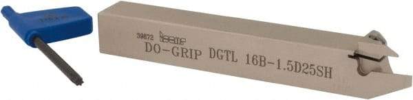 Iscar - External Thread, 1/2" Max Depth of Cut, 1mm Min Groove Width, 120mm OAL, Left Hand Indexable Grooving Cutoff Toolholder - 16mm Shank Height x 16mm Shank Width, DG. 1../DG. 15.. Insert Style, DGT Toolholder Style, Series Do-Grip - Americas Industrial Supply