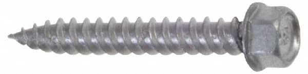 Buildex - #9 Hex Washer Head Sheet Metal Screw - Steel, 2" Length Under Head - Americas Industrial Supply
