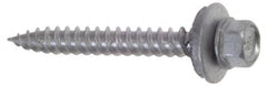 Buildex - #9 Hex Washer Head Sheet Metal Screw - Steel, 2" Length Under Head - Americas Industrial Supply
