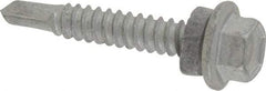 Buildex - 1/4", Hex Washer Head, Hex Drive, 1-1/2" Length Under Head, #3 Point, Self Drilling Screw - Steel - Americas Industrial Supply