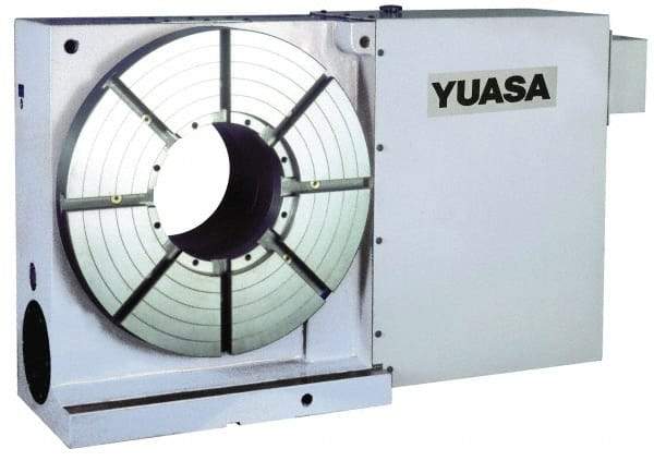 Yuasa - 1 Spindle, 25 Max RPM, 15.75" Table Diam, 2 hp, Horizontal & Vertical CNC Rotary Indexing Table - 500 kg (1100 Lb) Max Horiz Load, 281.94mm Centerline Height - Americas Industrial Supply