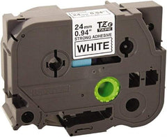 Brother - 1" Wide x 314.4" Long, White Plastic/Paper Tape Cassette - For Label Maker - Americas Industrial Supply